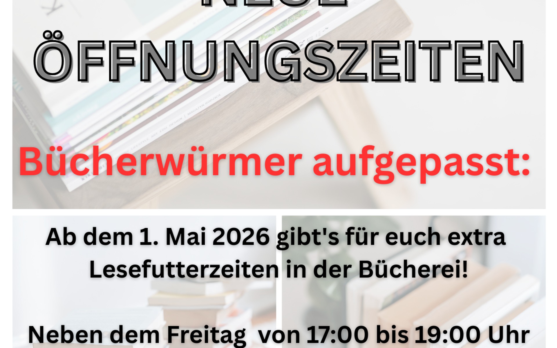Flyer neue Öffnungszeiten
